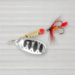 Блешня обертова ZEOX Reactive № 3, 6г, колір 008 Silver-Black Dot